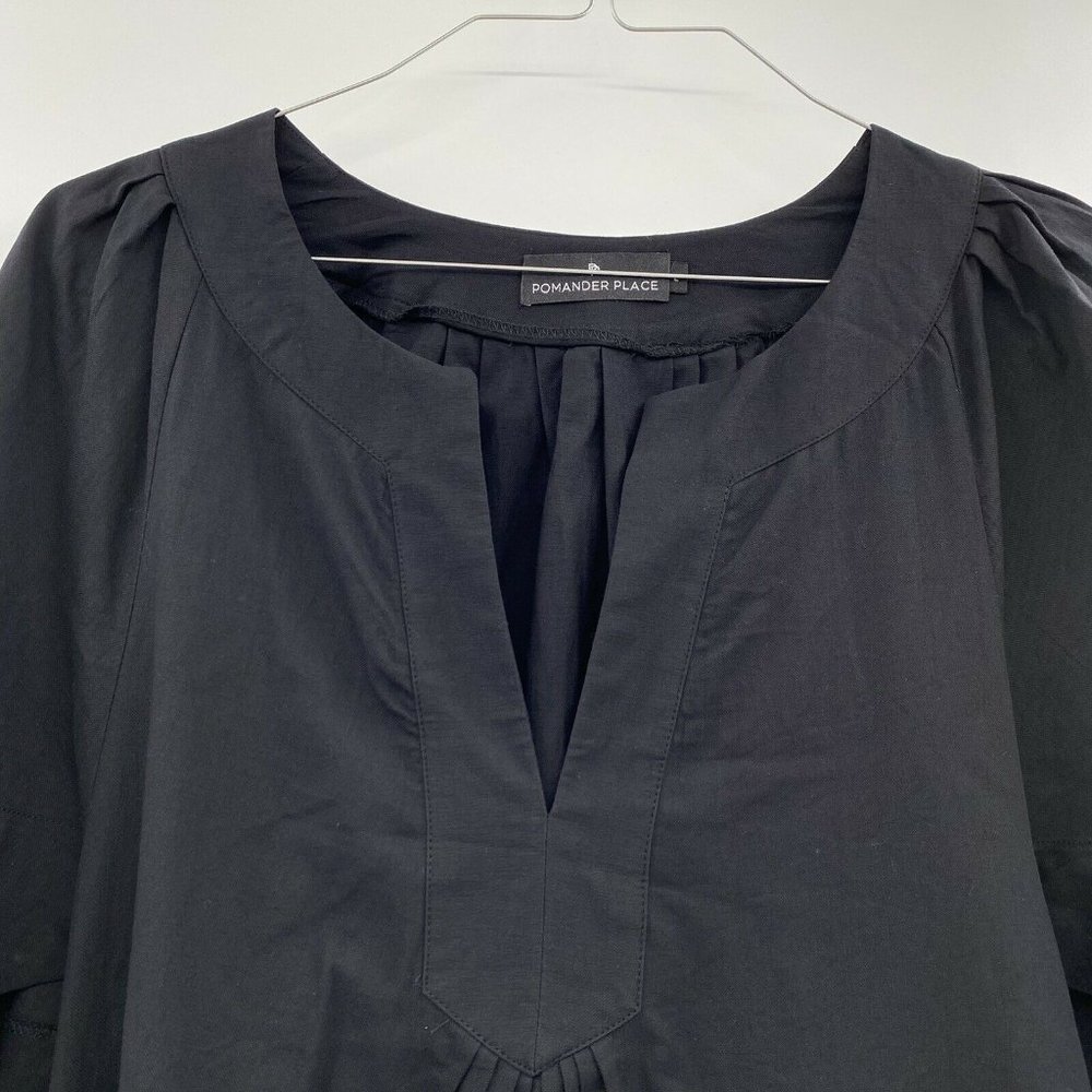 Pomander Place Tuckernuck Women's Black Finley Flutter Sleeve Dress Linen sz XS - Picture 4 of 7